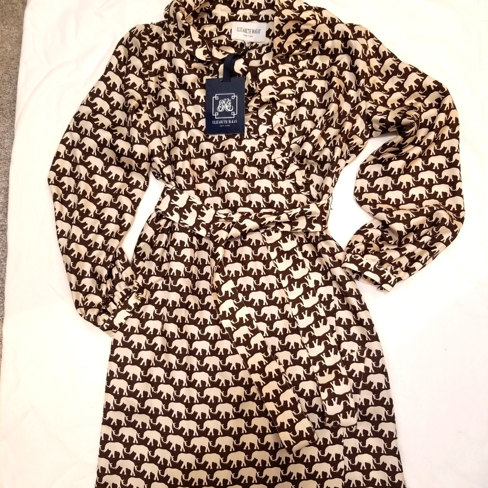 Elizabeth McKay elephant wrap dress